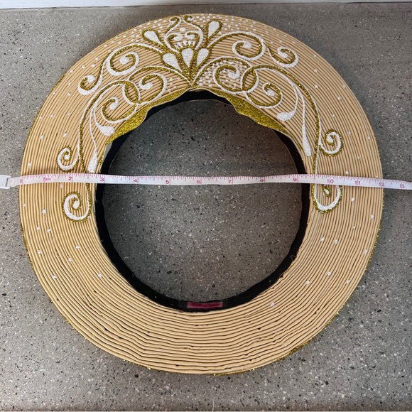 Gold White Glitter Design Vietnamese Khăn Đóng Traditional Headdress Crown - Picture 8 of 9
